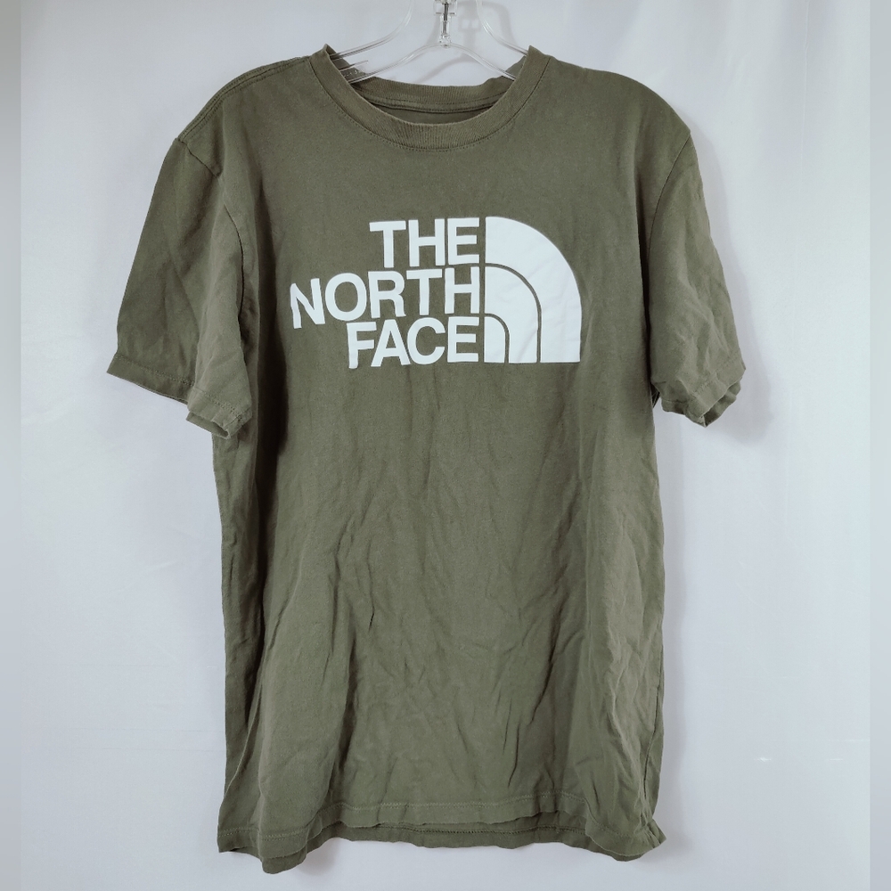 The North Face Men's Olive Green Logo Crew Neck Short Sleeve T-shirt, Sz M
